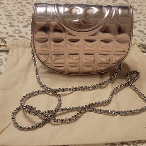Tory Burch Metallic Rose Crossbody Bag